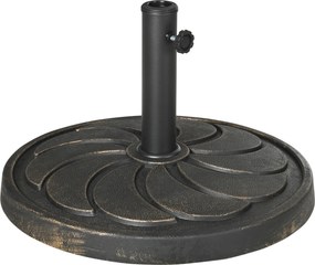 Outsunny Suporte para guarda-sol Suporte de guarda-sol, resistente às intempéries, Ø53 x 33H cm, Preto | Aosom Portugal