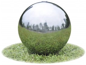 Fonte esfera com LEDs para jardim 20 cm aço inoxidável