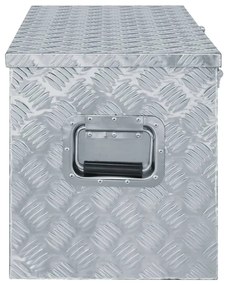 Caixa de alumínio 110,5x38,5x40 cm prateado