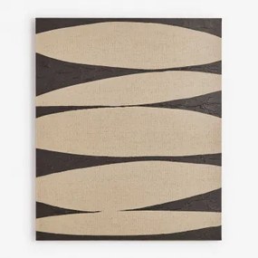 Tela Decorativa 100x120 Cm Pintada À Mão Yaleno Preto - Crema Linho - Sklum