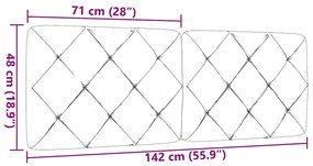 Almofadão de cabeceira 140 cm tecido cinzento-acastanhado