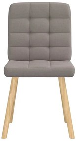Cadeiras de jantar 2 pcs tecido cinzento-acastanhado