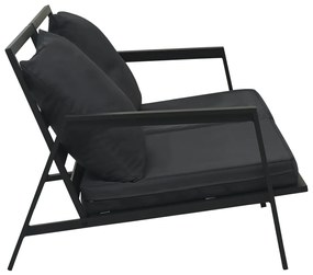 5 pcs conjunto lounge jardim + almofadões alumínio cinza-escuro