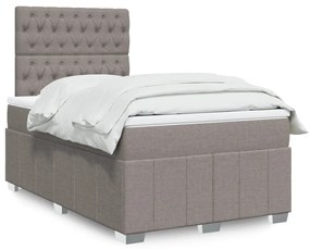 Cama boxspring c/ colchão 120x190cm tecido castanho-acinzentado