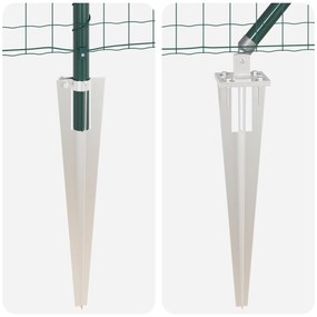 Cerca Euro com 7 Postes de Espeto 1.4x10 m de Aço Galvanizado Verde