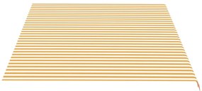 Tecido de substituição para toldo 5x3,5 m amarelo e branco