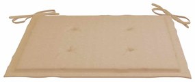Cadeiras de jardim c/ almofadões beges 8 pcs teca maciça