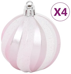 108 pcs conjunto de enfeites de Natal branco e rosa