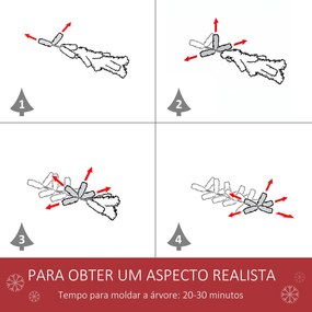 HOMCOM Árvore de Natal Artificial 180 cm Ignífugo com 618 Ramos 34 Bag