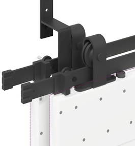 Kit de ferragens para porta deslizante 400 cm aço preto