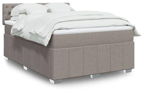 Cama com molas/colchão 140x190 cm tecido castanho-acinzentado