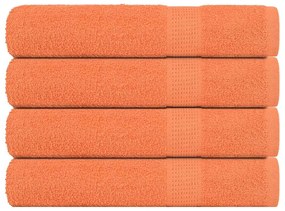 Toalhas 4 pcs 100x200 cm 360 gsm 100% algodão laranja