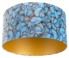 Abajur de veludo com design de borboleta 50/50/25 interior dourado