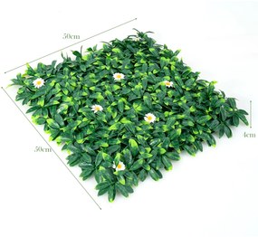 12 peças de seto artificial de margaritas Proteção solar Privacidade Verde Decoração casamentos 50 x 50 cm