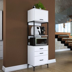 Armário Multiusos JE135 – Branco – 60 cm x 198,6 cm x 40 cm
