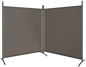 Divisória/biombo com 2 painéis 348x180 cm tecido antracite
