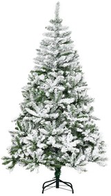 HOMCOM Árvore de Natal Artificial 180cm com Neve Ignífugo com 750 Ramo