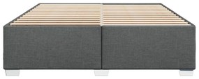 Estrutura de cama sem colchão 200x200 cm tecido cinzento-escuro