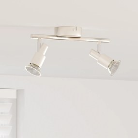 vidaXL Spotlight de Teto 2 Direções Ajustáveis Níquel Escovado GU10