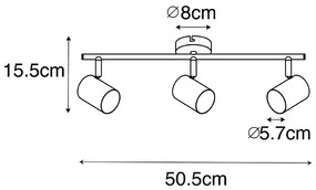 LED Candeeiro de tecto inteligente em latão ajustável incl. 3 Wifi GU10 - Jeana Moderno