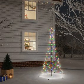 343568 vidaXL Árvore de Natal com espigão 200 luzes LED 180 cm colorido