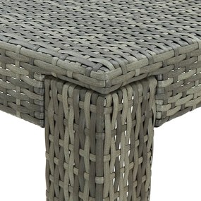 5 pcs conjunto de bar p/ exterior + almofadões vime PE cinzento