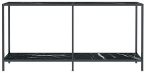 Mesa consola preto 160x35x75,5 cm vidro temperado