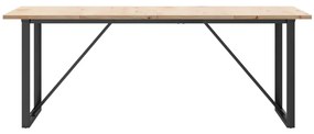 Mesa de jantar estrutura O 200x100x75,5 cm pinho/aço