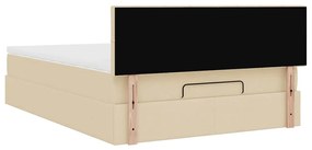 Cama otomana com colchão 140x200 cm tecido creme