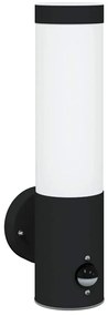 Luzes de Parede Externas vidaXL com Sensor 2 pcs Preto Aço Inoxidável