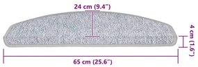 Tapetes de escada 20 pcs 65x24x4 cm cinzento-claro