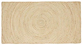 vidaXL Tapete Natural e Branco 100 x 200 cm Juta