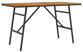 Mesa de Jantar - Preto, 110x55x62 cm, Feita de Madeira de Acácia Sólid