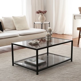 Mesa de Café Astro - Preto Fumado - 90x40x60 cm