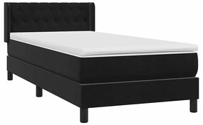Cama box spring com colchão 90x210 cm veludo preto