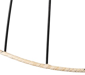 Suspensão oriental e luminária de teto preto com vime - Treccia Pua Oriental