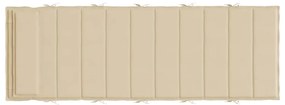 Almofadão p/ espreguiçadeira 180x60x4 cm tecido oxford bege