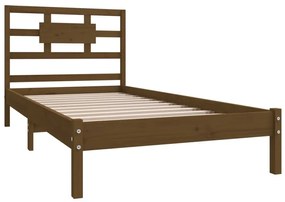 Estrutura de cama 100x200 cm madeira maciça castanho mel