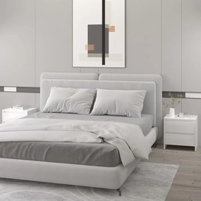 vidaXL Mesa de cabeceira 2 pcs derivados de madeira branco brilhante