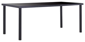 vidaXL Mesa de jantar 180x90x75 cm vidro temperado preto