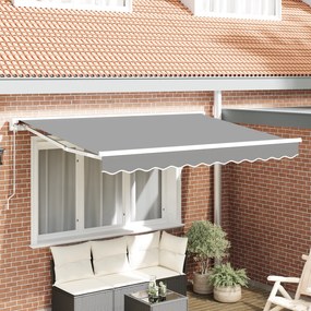 vidaXL Quadro de Toldo Semi-Cassete Retrátil Operado Manualmente de Metal