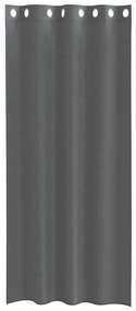 Cortinas de voile com ilhós 2 pcs cinzento-escuro 140x225 cm