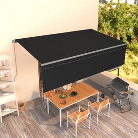 Toldo retrátil manual com estore 5x3 m antracite