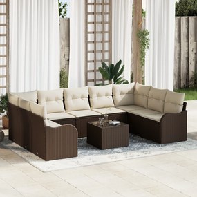 Conjunto de Sofá de Jardim vidaXL de 9 Peças com Almofadas Cinza de Ra