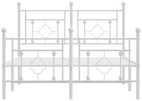 Estrutura de cama com cabeceira e pés 120x200 cm metal branco