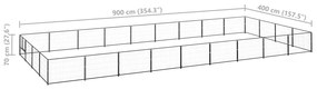 Canil para cães 36 m² aço preto