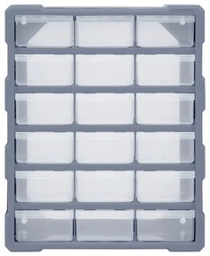 Caixa organizadora com 18 gavetas médias 38x16x47 cm