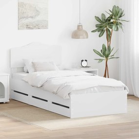vidaXL Estrutura da Cama Branco 90 x 200 cm Madeira de Engenharia