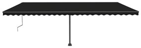 Toldo automático com LED e sensor de vento 600x300 cm antracite