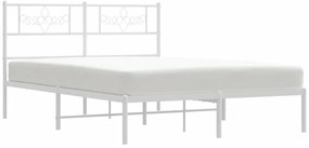 Estrutura de cama com cabeceira 120x190 cm metal branco